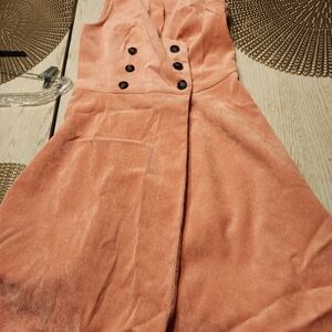 Lulu's Peach Button-Front Dress XS
